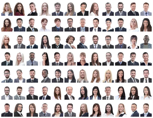 Portraits of successful employees isolated on a white — Stock Photo, Image