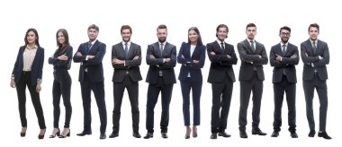 Sıraya dizilmiş başarılı genç girişimciler grubu