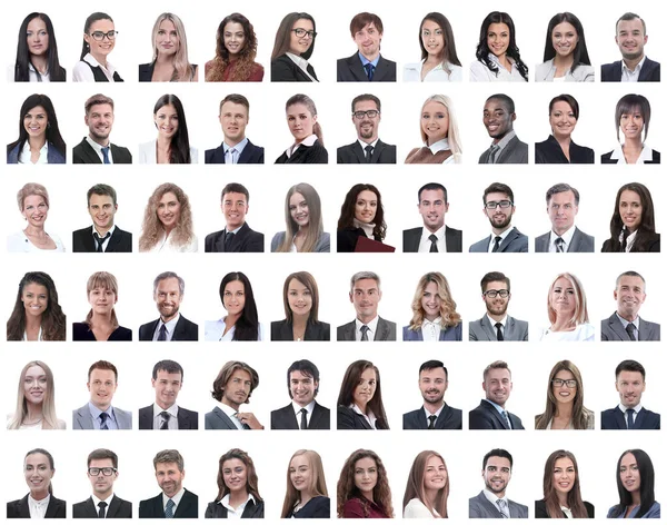 Collage de la exitosa empresaria moderna. aislado en blanco —  Fotos de Stock
