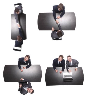 Üst Manzara. Masada oturan iki iş adamı.