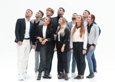 Tam gelişim. Bir grup genç iş adamı.