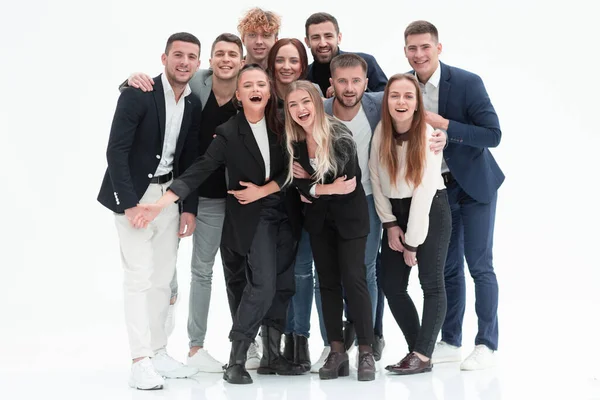 En pleno crecimiento. un equipo de jóvenes empresarios felices. — Foto de Stock