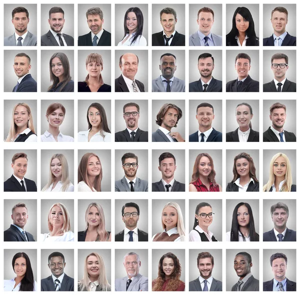 Retratos de jovens empresários bem sucedidos isolados em branco — Fotografia de Stock