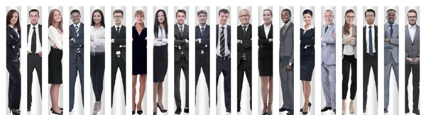 Panoramisk collage af grupper af succesfulde medarbejdere. - Stock-foto