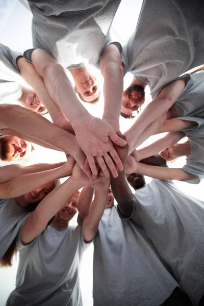 Bottom view. a high tower of the hand — Stock Photo, Image