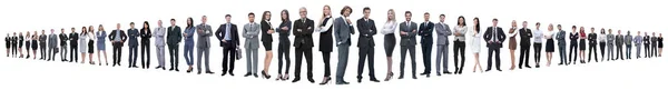 Colagem panorâmica de uma equipe de negócios grande e bem sucedida — Fotografia de Stock