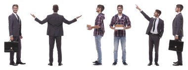 fotoğraf kolajı başarılı modern genç adam... beyaz üzerinde izole.