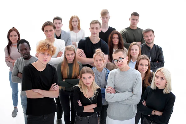 Ομάδα casual σοβαροί νέοι άνθρωποι. απομονωμένο σε λευκό — Φωτογραφία Αρχείου