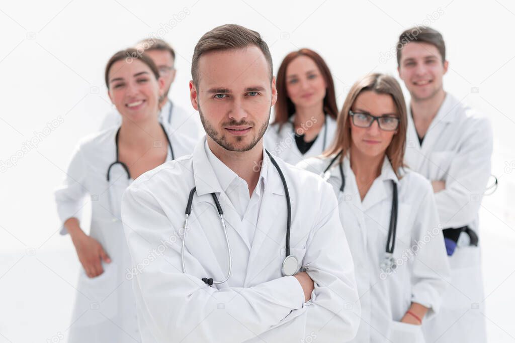 close up. confident group of doctors standing together