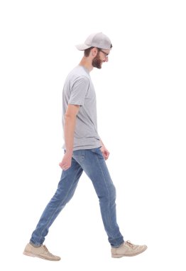 Tam gelişim. modern genç adam öne çıkıyor.