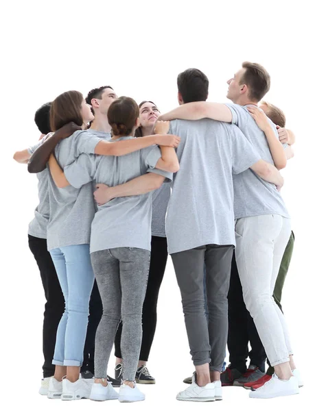 W pełnym wzroście. grupa młodych ludzi stojąca w kręgu — Zdjęcie stockowe