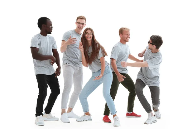 In volle groei. groep van levendige jongeren — Stockfoto