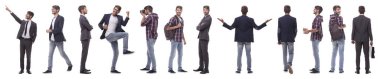 Kendini motive eden genç adamın panoramik kolajı.