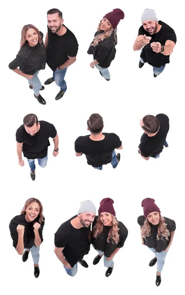 Top view. image of modern different young people — Stock Photo, Image