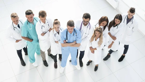 top view. group of doctors and medical staff standing together