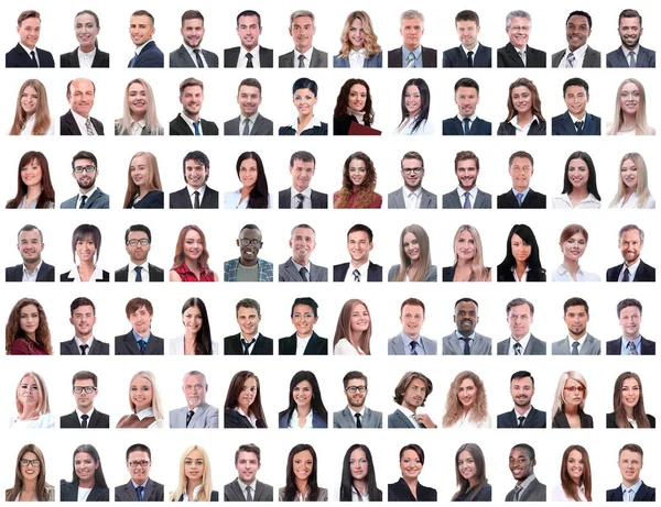 Portraits of successful employees isolated on a white — Stock Photo, Image