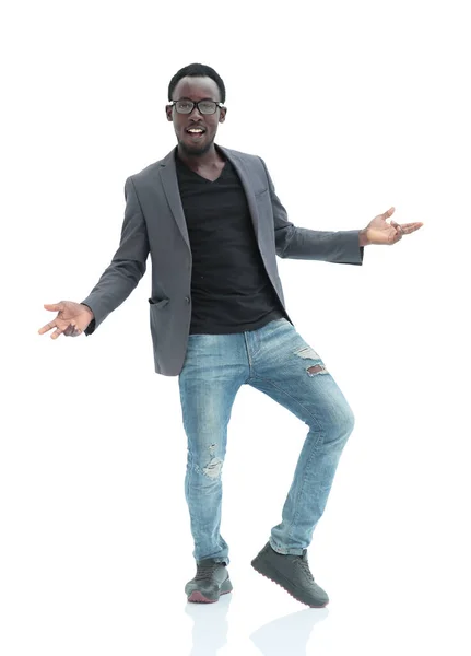 In vollem Wachstum.. moderner junger Geschäftsmann in modischen Jeans — Stockfoto