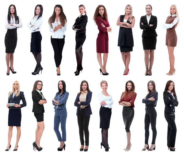 En pleine croissance.collage d'un groupe de jeunes femmes d'affaires prospères. — Photo