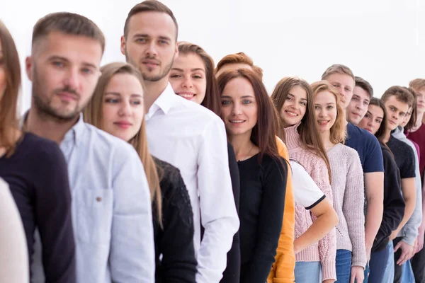 Group of diverse young people standing in line — Stock Photo, Image