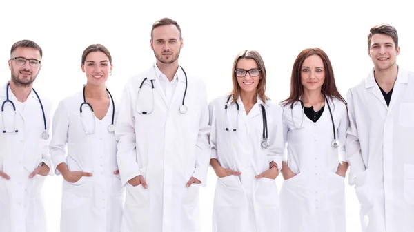 Doe dicht. een groep van moderne medici die samen staan — Stockfoto