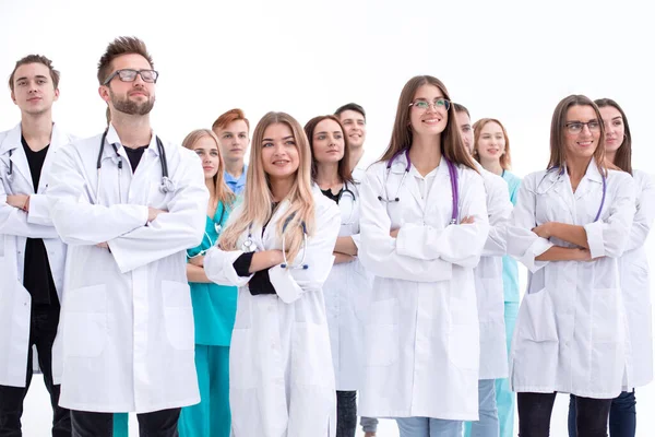 In full growth. doctors and interns standing together. — Stock Photo, Image