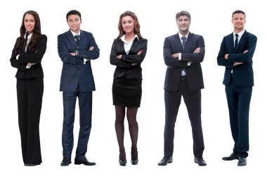 Beyaz arkaplanda iş adamlarının kolajı