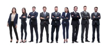 Sıraya dizilmiş başarılı genç girişimciler grubu