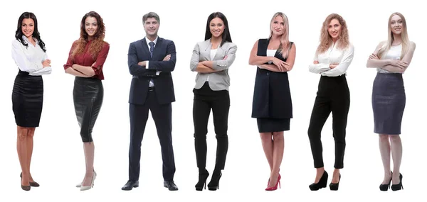 Collage van gemengde leeftijdsgroep van gerichte zakelijke professionals — Stockfoto