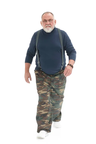 Man wandelen - geïsoleerd over een witte achtergrond — Stockfoto