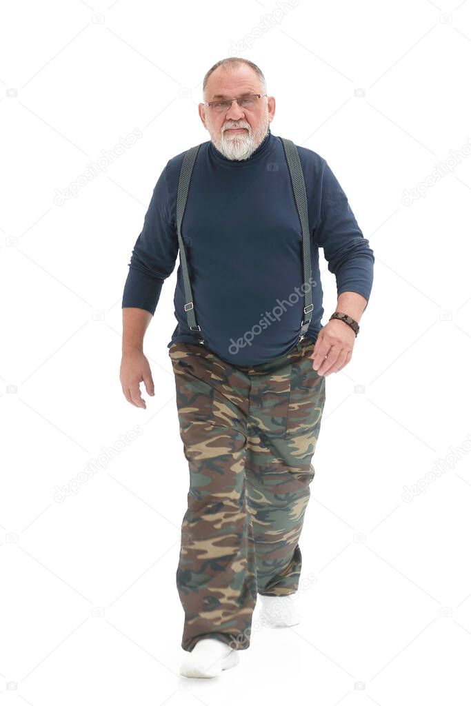 Man walking - isolated over a white background