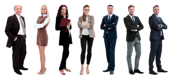 Groep succesvolle zakenmensen die op een rij staan. — Stockfoto