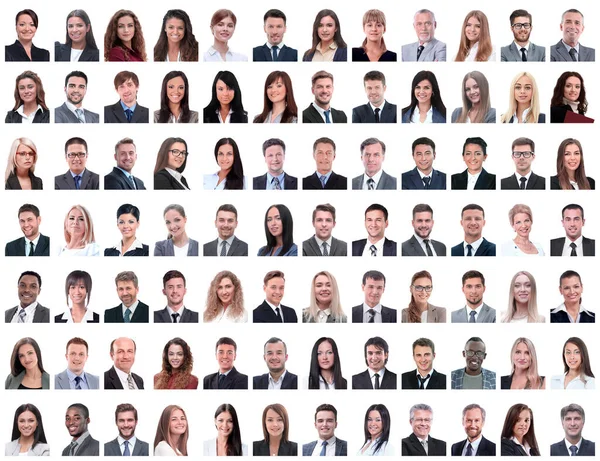 Portraits of successful employees isolated on a white — Stock Photo, Image