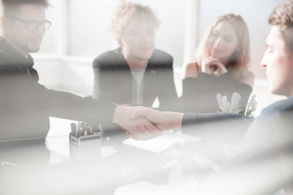 closeup of handshake of business partners