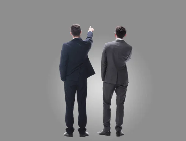 Rear view. two businessmen looking at copy space — Stock Photo, Image