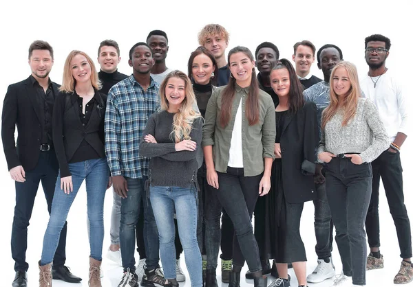 Pełna długość. grupa różnorodnych młodych ludzi stojących razem — Zdjęcie stockowe