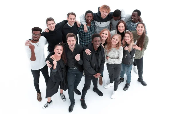 Groep diverse jongeren die naar de camera kijken — Stockfoto