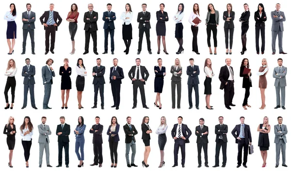 Collage of a variety of business people standing in a row — Stock Photo, Image