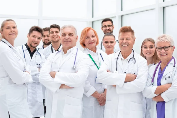 Close up. large group of doctors standing together. — Stock Photo, Image