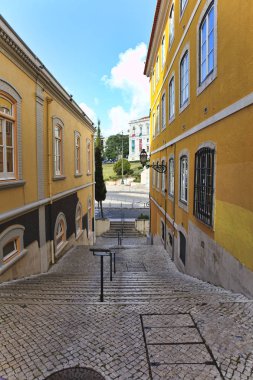 sokak eski şehir Lizbon, Portekiz