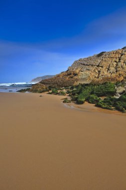 Yeşil sahil üzerinde taşlar