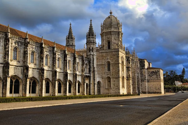 Jeronimo klášter v Lisabonu, Portugalsko. UNESCO světového dědictví s — Stock fotografie