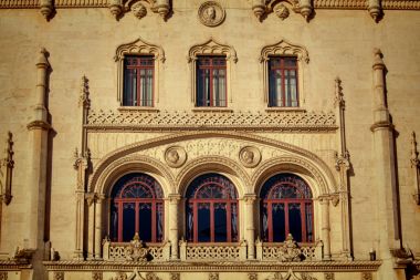 Rossio Station Neo Manuelin Lizbon, Portekiz bina olduğunu.