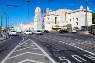 Lisbon, Portekiz - 13 Eylül. 2017. Simgesel Yapı Mosteiro d