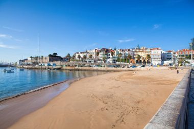 Cascais, Portekiz - 24 Eylül. 2017. Görünümü bir plaj
