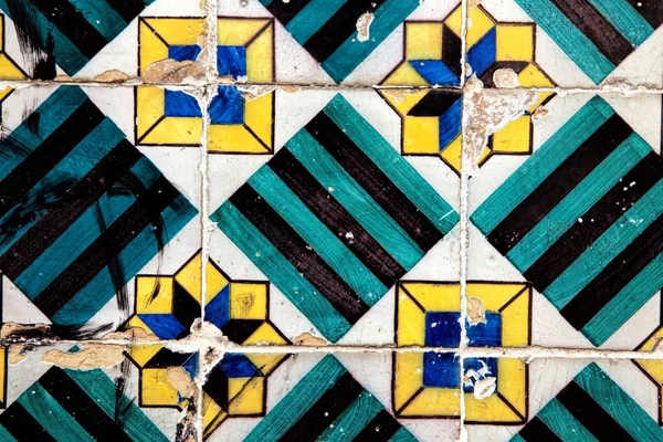 Typical decorative tiles, antique tiles detail Lisbon, art and d