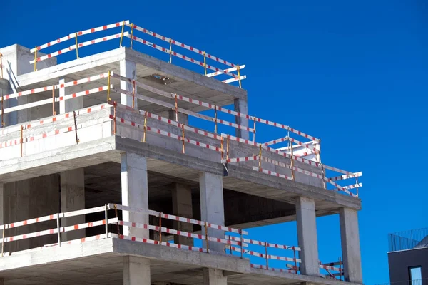 Modern concrete structure, building under construction .