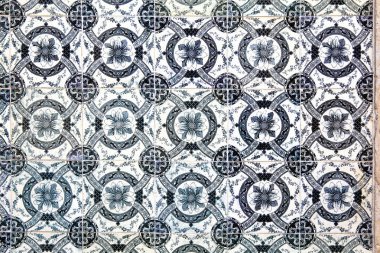 Tipik dekoratif karolar, antika çini detay Lizbon, sanat ve d