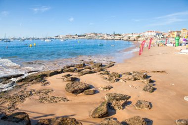 Cascais, Portekiz - 24 Eylül. 2017. Görünümü bir plaj