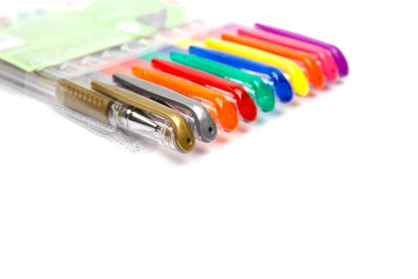 A set  colored pens on a white background — Stock Photo, Image