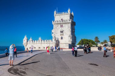 LISBON, PORTUGAL - SEPTEMBER 13 . 2017 . Torre de Belem UNESCO W